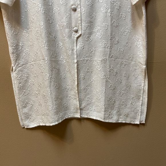 Khaisilk Short Sleeve Silk Cream Button Up Tunic Size S - Picture 6 of 9